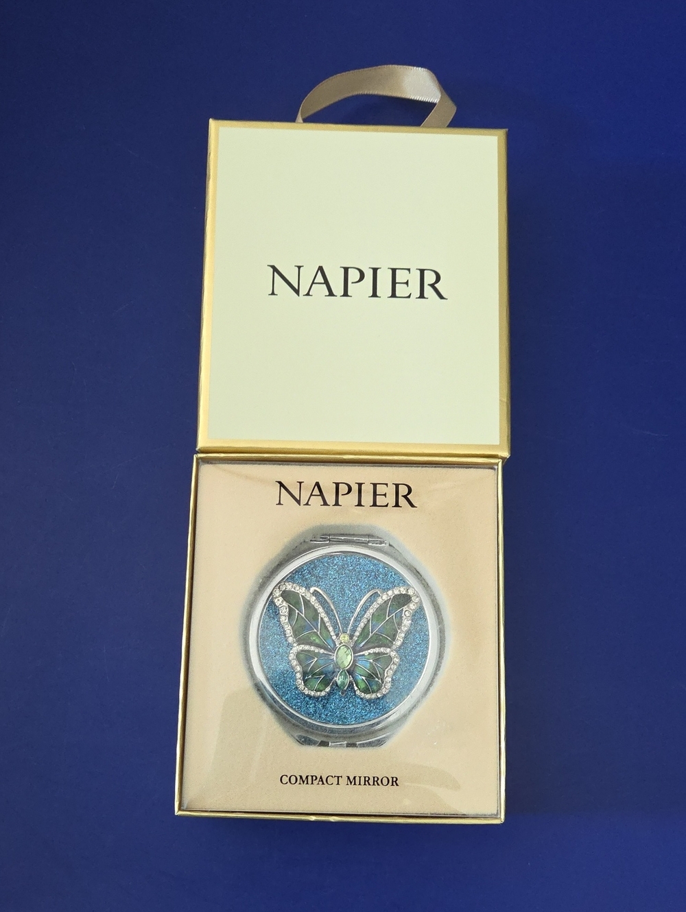 Napier Compact Mirror With Butterfly Design